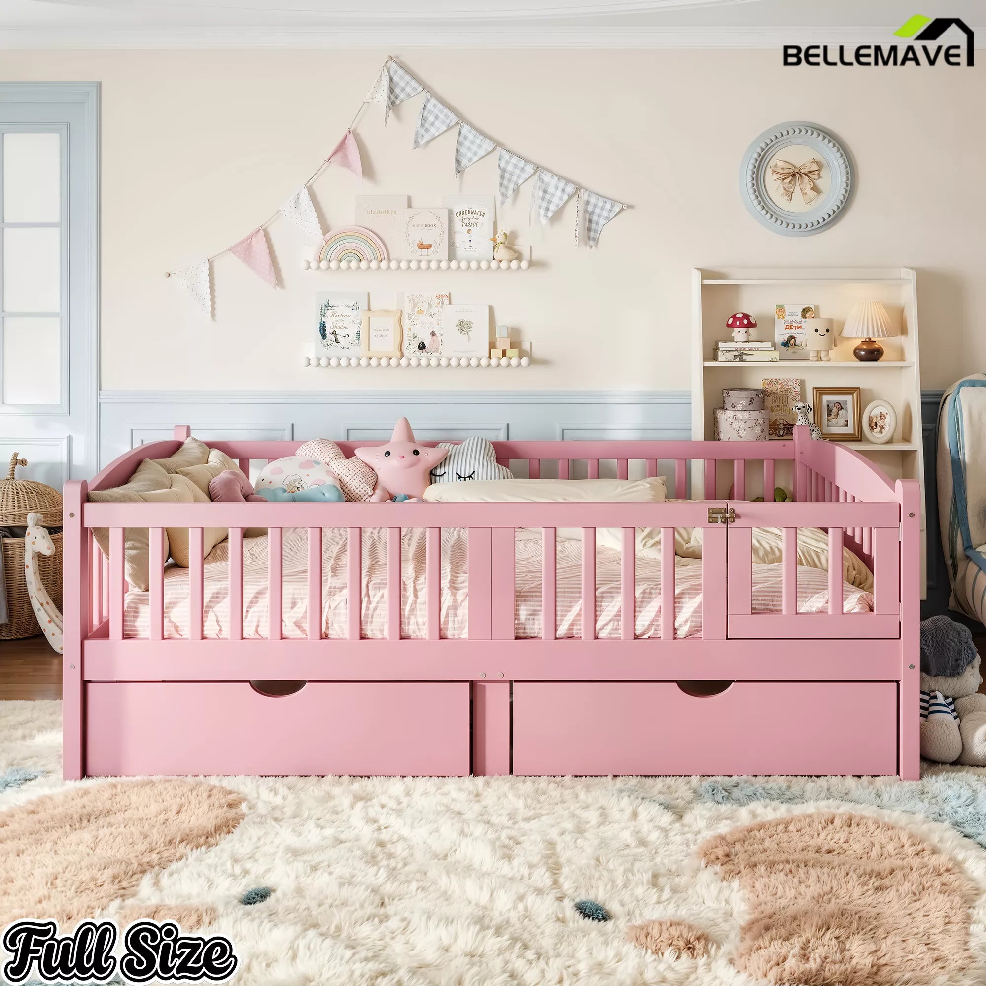 pink kids bed with storage drawers bedroom furniture