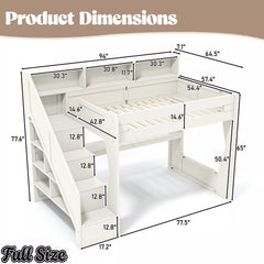 full size loft bed dimensions