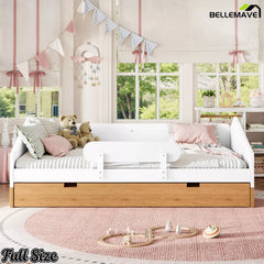 White house floor bed with storage drawers