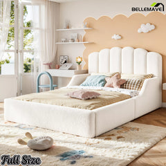 Full Size Teddy Fabric Floor Bed Lifestyle View