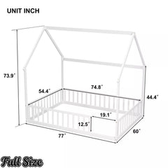 Bellemave® full size house floor bed dimensions and measurements