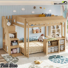 full size playhouse loft bed for kids room