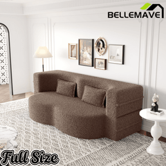 Bellemave® Folding Foam Sofa Bed,15" Full Size Floor Couch,Convertible Sleeper Futon Loveseat Couch for Living Room, Guest Use, Office, Apartmen Bellemave®