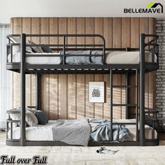 full size black metal bunk bed frame