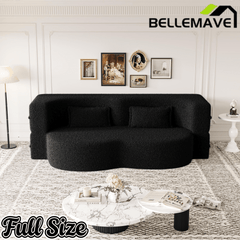 Bellemave® Folding Foam Sofa Bed,15" Full Size Floor Couch,Convertible Sleeper Futon Loveseat Couch for Living Room, Guest Use, Office, Apartmen Bellemave®