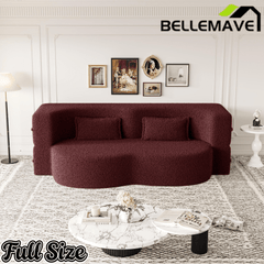 Bellemave® Folding Foam Sofa Bed,15" Full Size Floor Couch,Convertible Sleeper Futon Loveseat Couch for Living Room, Guest Use, Office, Apartmen Bellemave®