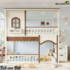 full over full house bunk bed for kids bedroom