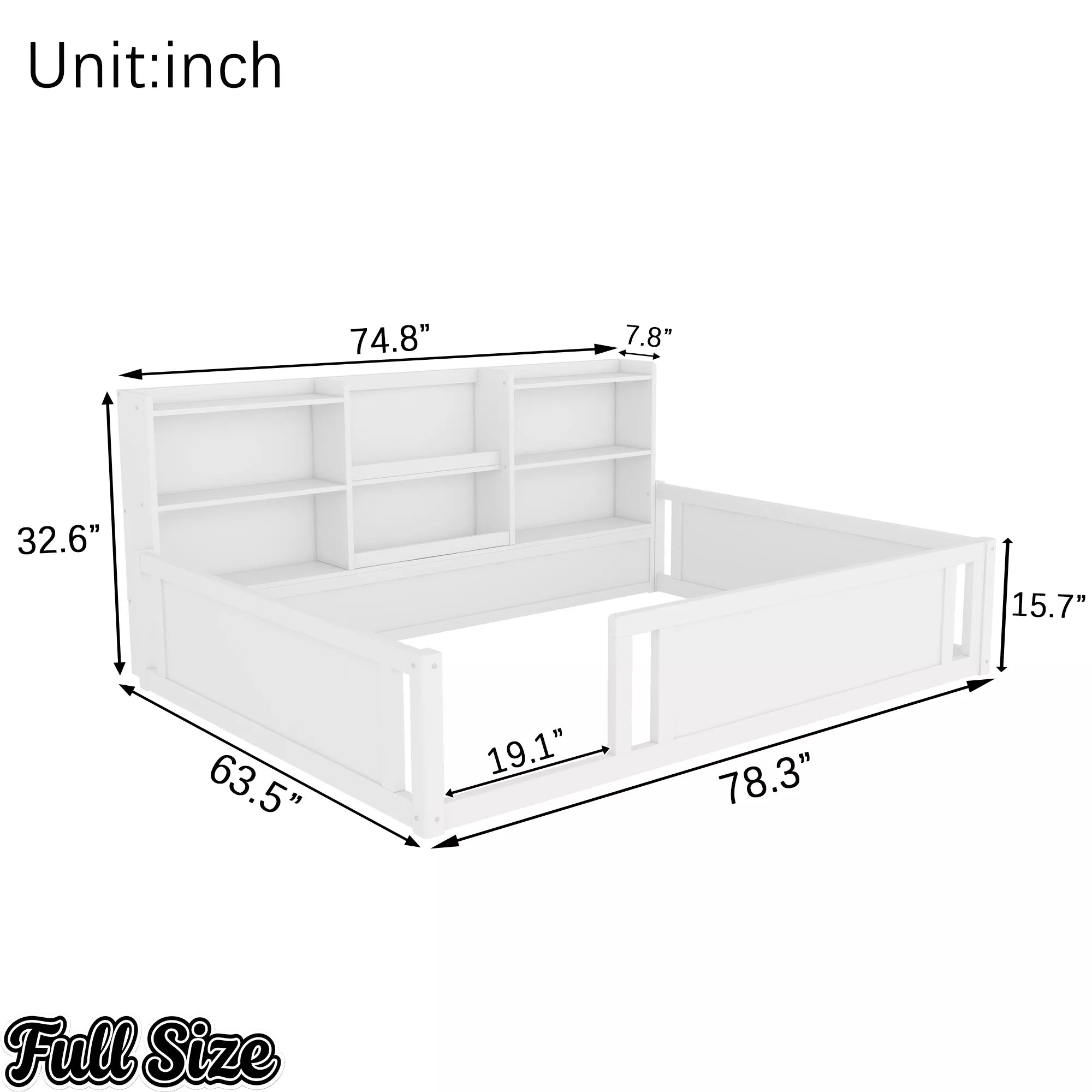 Full size wooden kids floor bed dimensions chart