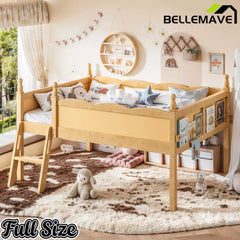 Bellemave® Kids Low Loft Bed with Bookshelf for Girls & Boys Bellemave®