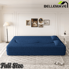 Bellemave® Folding Foam Sofa Bed,15" Full Size Floor Couch,Convertible Sleeper Futon Loveseat Couch for Living Room, Guest Use, Office, Apartmen Bellemave®