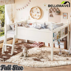 Bellemave® Kids Low Loft Bed with Bookshelf for Girls & Boys Bellemave®
