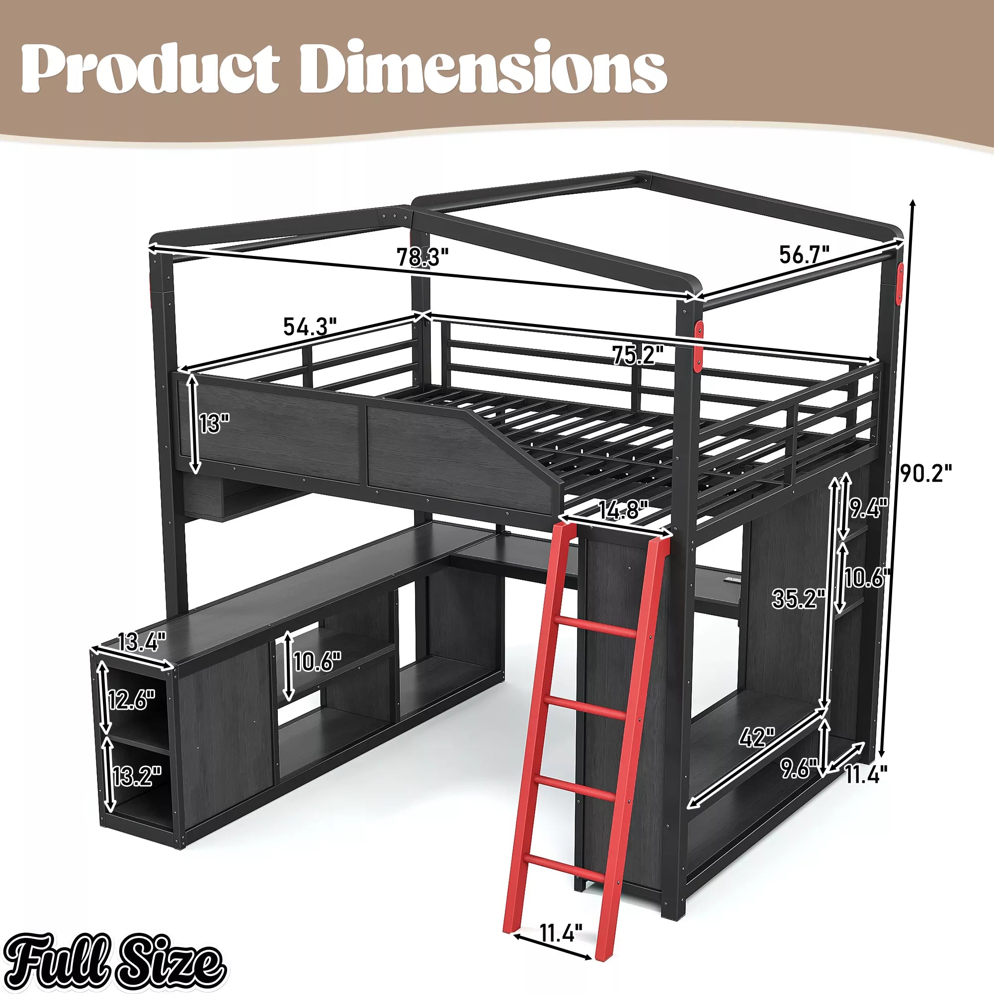 Full Size Gaming Loft Bed Dimensions