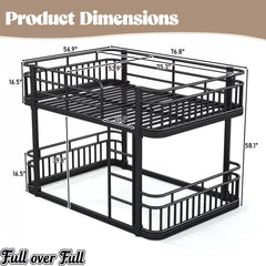full size metal bunk bed dimensions