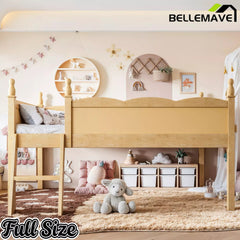 Bellemave® Kids Low Loft Bed with Bookshelf for Girls & Boys Bellemave®