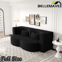 Bellemave® Folding Foam Sofa Bed,15" Full Size Floor Couch,Convertible Sleeper Futon Loveseat Couch for Living Room, Guest Use, Office, Apartmen Bellemave®