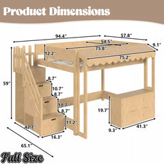 full size loft bed dimensions and measurements