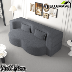 Bellemave® Folding Foam Sofa Bed,15" Full Size Floor Couch,Convertible Sleeper Futon Loveseat Couch for Living Room, Guest Use, Office, Apartmen Bellemave®