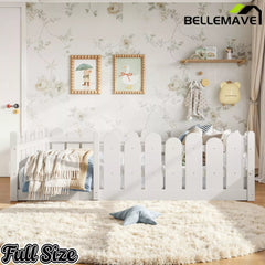 Bellemave® Kids Montessori Floor Bed with Rounded Safety Guardrail,Solid Wood Montessori Bed for Girls & Boys Bellemave®