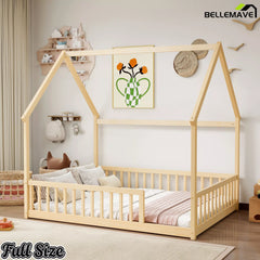 Bellemave® natural full house floor bed setup with decor