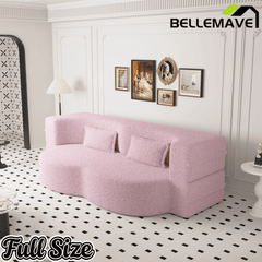 Bellemave® Folding Foam Sofa Bed,15" Full Size Floor Couch,Convertible Sleeper Futon Loveseat Couch for Living Room, Guest Use, Office, Apartmen Bellemave®