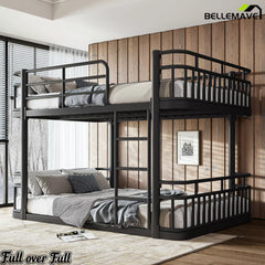 black full size bunk bed bedroom setup