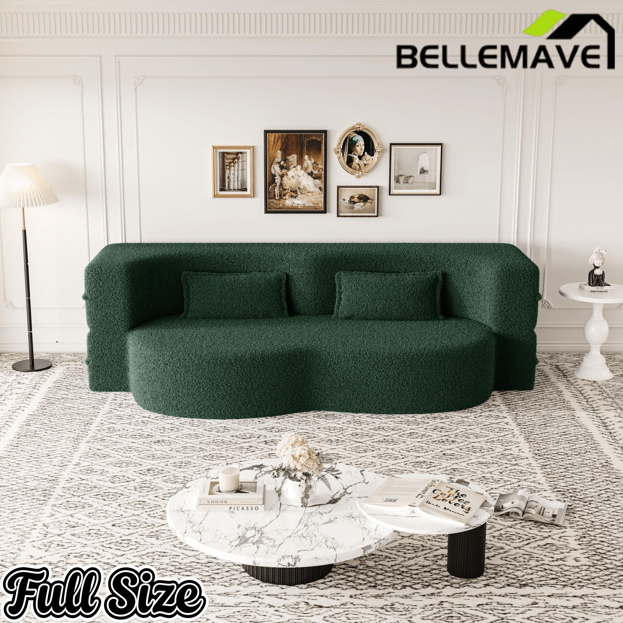 Bellemave® Folding Foam Sofa Bed,15" Full Size Floor Couch,Convertible Sleeper Futon Loveseat Couch for Living Room, Guest Use, Office, Apartmen Bellemave®