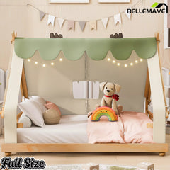 Bellemave® Tent House Bed with Skylight and Lights, Kids Canopy House Bed with Deer Antler Design