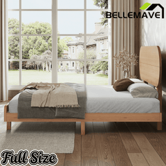 Bellemave® Bamboo Bed Frame with Headboard,Bamboo Platform Bed Frame with Rounded Headboard and Wood Slats,Easy Assembly Bellemave®