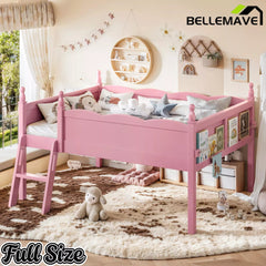 Bellemave® Kids Low Loft Bed with Bookshelf for Girls & Boys Bellemave®