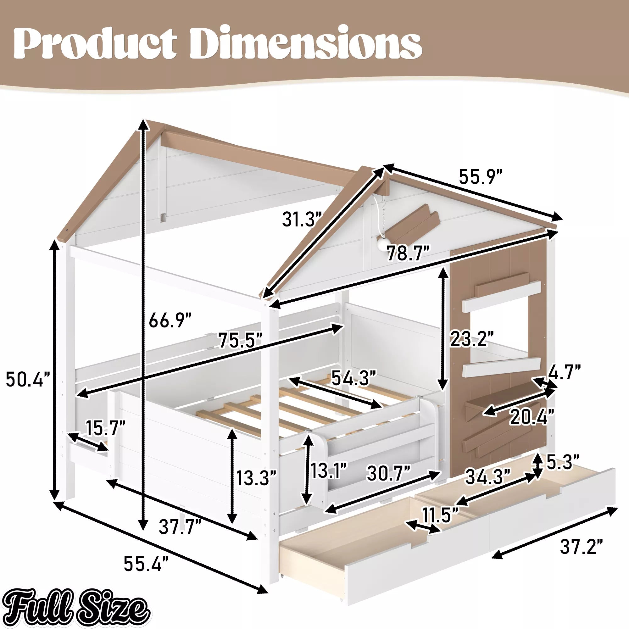 full size farmhouse house bed