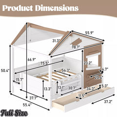full size farmhouse house bed