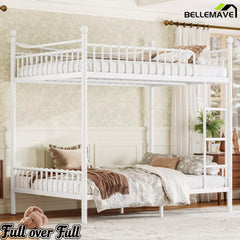 Bellemave® Metal Bunk Bed with Curved Guardrails, Space-Saving Bunk Bed Frame for Kids & Teens