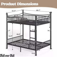 Bellemave® Metal Bunk Bed with Curved Guardrails, Space-Saving Bunk Bed Frame for Kids & Teens