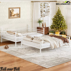 Bellemave® Metal Bunk Bed with Curved Guardrails, Space-Saving Bunk Bed Frame for Kids & Teens