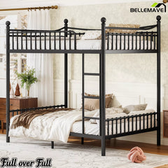 Bellemave® Metal Bunk Bed with Curved Guardrails, Space-Saving Bunk Bed Frame for Kids & Teens