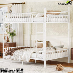 Bellemave® Metal Bunk Bed with Curved Guardrails, Space-Saving Bunk Bed Frame for Kids & Teens