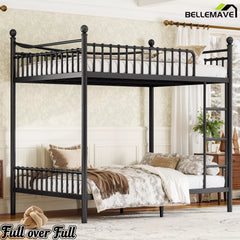 Bellemave® Metal Bunk Bed with Curved Guardrails, Space-Saving Bunk Bed Frame for Kids & Teens