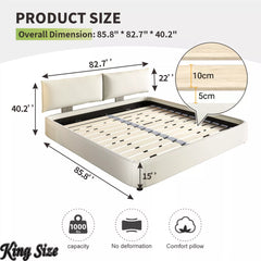 White King Size Cloud Bed Frame Dimensions