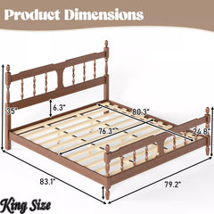 King size bamboo platform bed dimensions