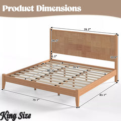 King Size Bamboo Platform Bed Dimensions