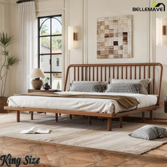 King Brown Bamboo Platform Bed Lifestyle View