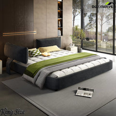 Dark Gray Chenille Upholstered Bed Frame