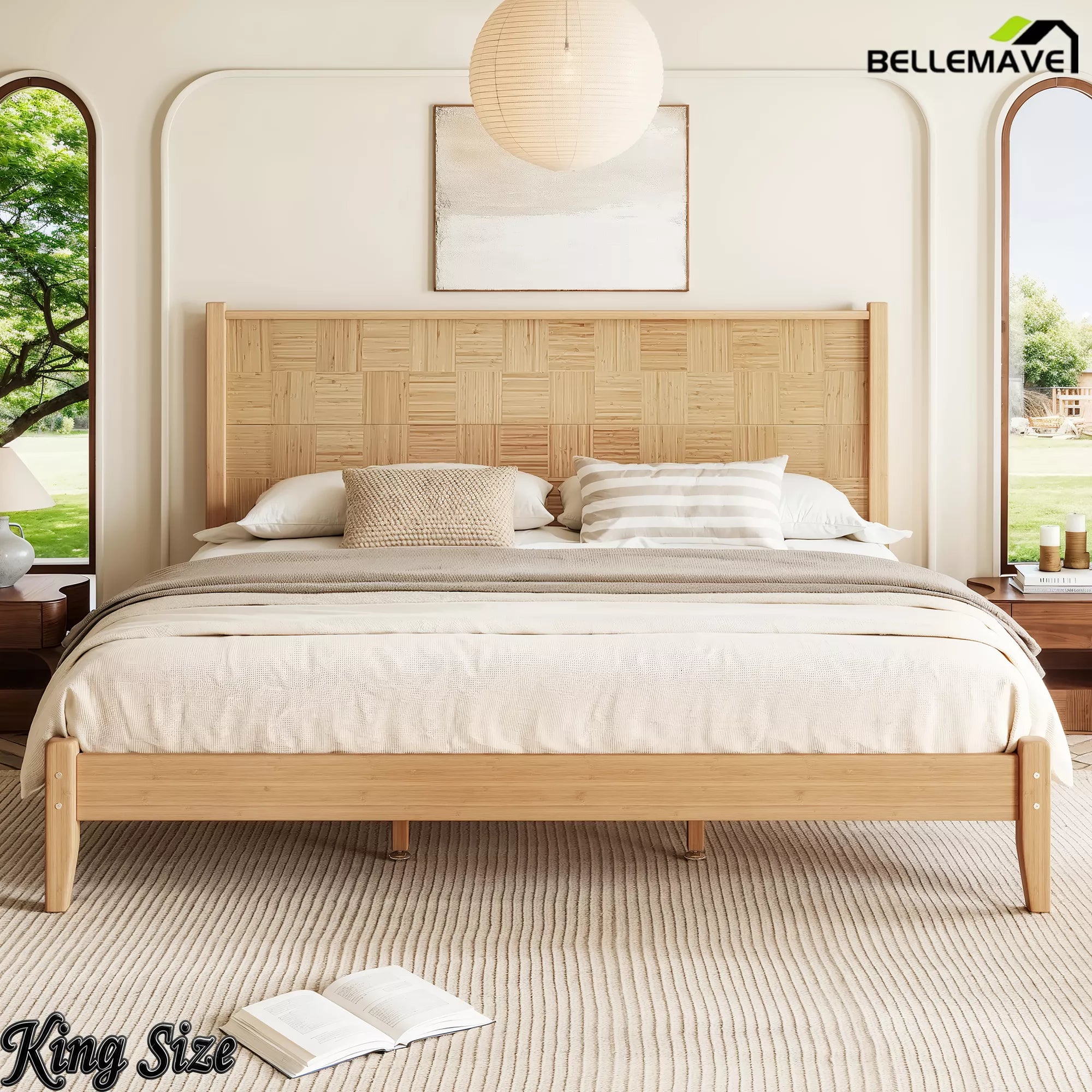 King Size Bamboo Bed Frame Front View