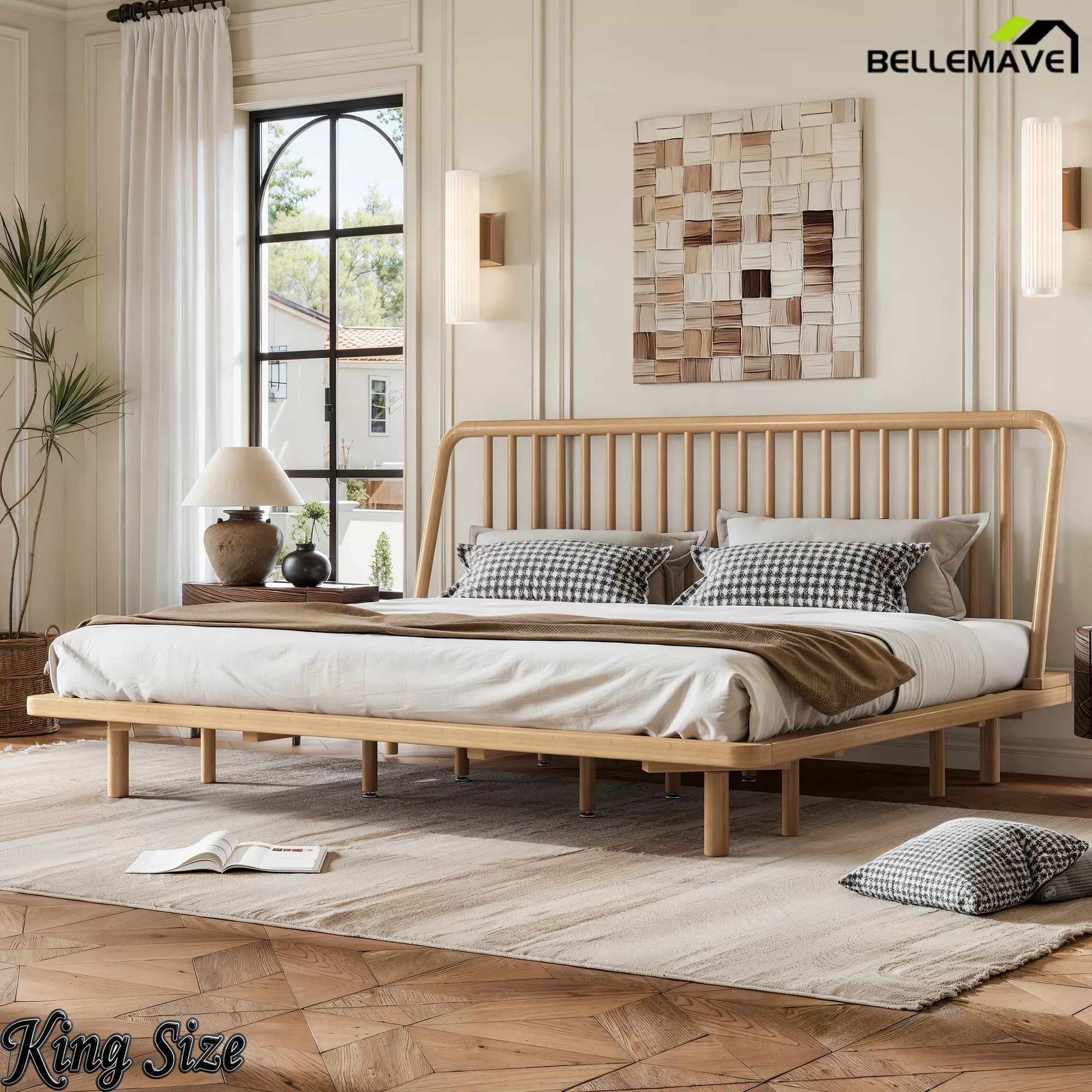 Natural Bamboo Bed Frame Side View