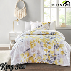 Bellemave® Comforter Set Yellow Bed Set, 6 Pieces Set Ultra Soft Botanical Flowers Comforter, Sheets, Pillowcases & Sham Bellemave®
