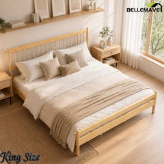 Bellemave® Traditional Solid Wood Bed Frame with Headboard and Footboard