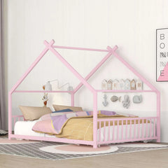 Bellemave Full Size Metal Montessori House Floor Bed