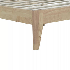 Bellemave® Boho Bed with Rattan Headboard — Solid Rubberwood Frame, Reinforced Base Bellemave®