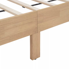 Detail of the wooden side rail joined to a vertical bed leg