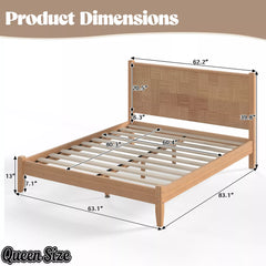 Queen Size Bamboo Platform Bed Dimensions
